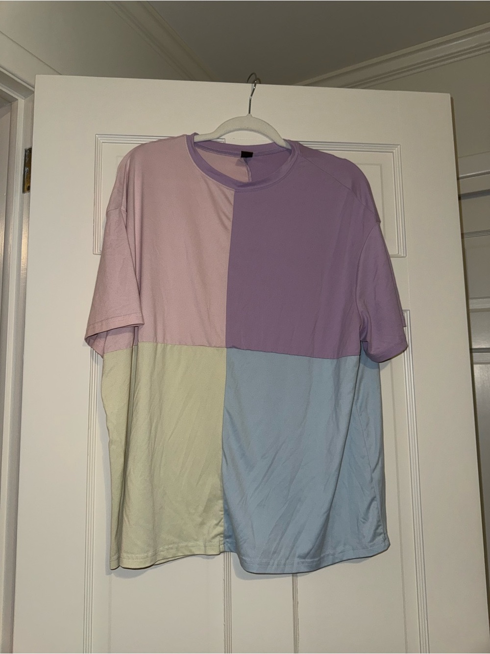 Pastel Colorblock Short Sleeve Shirt - Lavender/Pink/Blue/Green